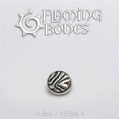 6mm Mokume-Gane Wood Grained Metal - Flat Threaded End in Sterling Silver