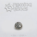 6mm Mokume-Gane Wood Grained Metal - Flat Threaded End in Sterling Silver