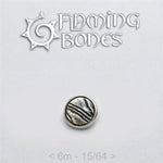 6mm Mokume-Gane Wood Grained Metal - Flat Threaded End in Sterling Silver
