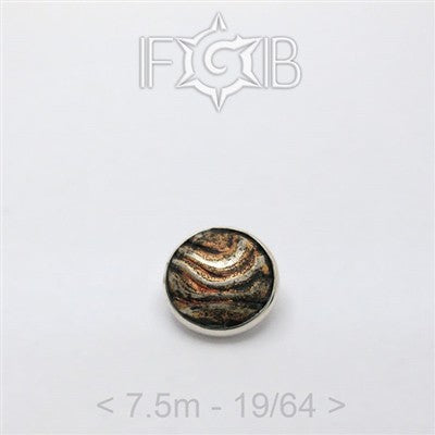 7.5mm Mokume-Gane Wood Grained Metal - Flat Threaded End in Sterling Silver