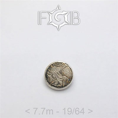 7.7mm Mokume-Gane Wood Grained Metal - Flat Threaded End in Sterling Silver