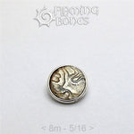 8mm Mokume-Gane Wood Grained Metal - Flat Threaded End in Sterling Silver