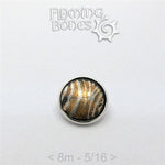 8mm Mokume-Gane Wood Grained Metal - Flat Threaded End in Sterling Silver