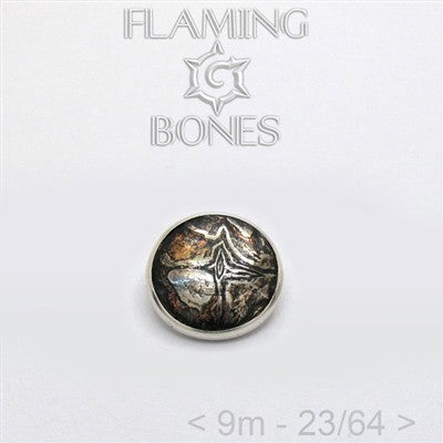 9mm Mokume-Gane Wood Grained Metal - Flat Threaded End in Sterling Silver