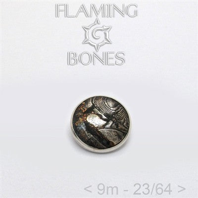 9mm Mokume-Gane Wood Grained Metal - Flat Threaded End in Sterling Silver