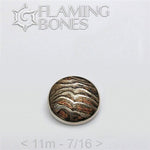 11mm Mokume-Gane Wood Grained Metal - Flat Threaded End in Sterling Silver