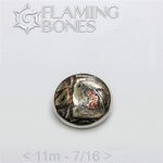 11mm Mokume-Gane Wood Grained Metal - Flat Threaded End in Sterling Silver