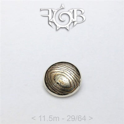 11.5mm Mokume-Gane Wood Grained Metal - Flat Threaded End in Sterling Silver