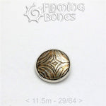 11.5mm Mokume-Gane Wood Grained Metal - Flat Threaded End in Sterling Silver