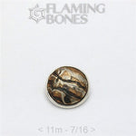 11mm Mokume-Gane Wood Grained Metal - Flat Threaded End in Sterling Silver