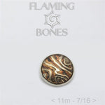 11mm Mokume-Gane Wood Grained Metal - Flat Threaded End in Sterling Silver