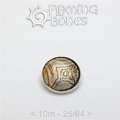 10mm Mokume-Gane Wood Grained Metal - Flat Threaded End in Sterling Silver