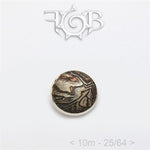 10mm Mokume-Gane Wood Grained Metal - Flat Threaded End in Sterling Silver