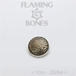 10mm Mokume-Gane Wood Grained Metal - Flat Threaded End in Sterling Silver