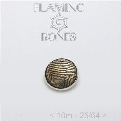 10mm Mokume-Gane Wood Grained Metal - Flat Threaded End in Sterling Silver