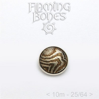 10mm Mokume-Gane Wood Grained Metal - Flat Threaded End in Sterling Silver