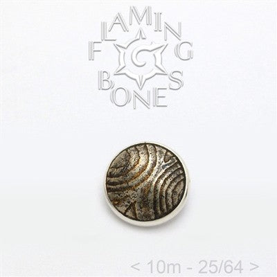 10mm Mokume-Gane Wood Grained Metal - Flat Threaded End in Sterling Silver