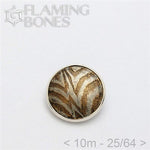 10mm Mokume-Gane Wood Grained Metal - Flat Threaded End in Sterling Silver