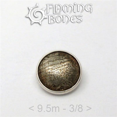 9.5mm Mokume-Gane Wood Grained Metal - Flat Threaded End in Sterling Silver