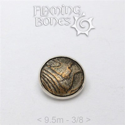 9.5mm Mokume-Gane Wood Grained Metal - Flat Threaded End in Sterling Silver