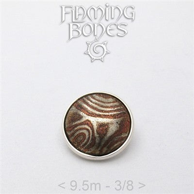 9.5mm Mokume-Gane Wood Grained Metal - Flat Threaded End in Sterling Silver