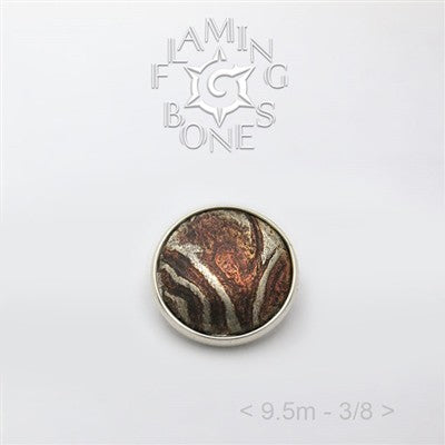 9.5mm Mokume-Gane Wood Grained Metal - Flat Threaded End in Sterling Silver