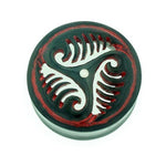 1-3/4" Black Water Buffalo Horn with Lacquer Inlay Lattice Eyelets - Style EHL20