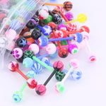 100 Piece 14g 5/8" Flexible PTFE Straight Barbell Package