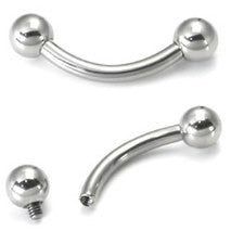 10g Internally Threaded Steel Curved Barbell