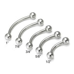 10g Internally Threaded Steel Curved Barbell