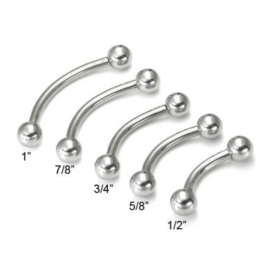 10g Internally Threaded Steel Curved Barbell