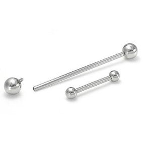12g Internally Threaded Straight Steel Barbell