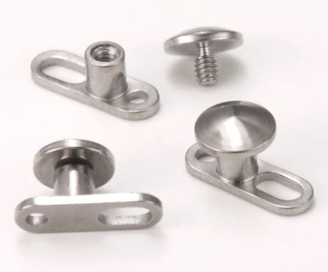 12g Titanium Dermal Anchor with 4mm Titanium Disc Top