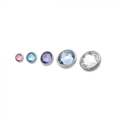 14g and 12g Swarovski Gem Jeweled Disc Top for Internally Threaded Jewelry