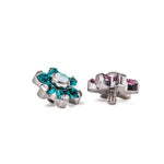 14g - 12g Titanium Flower with Jeweled Petals for Internally Threaded Jewelry - 6.7mm