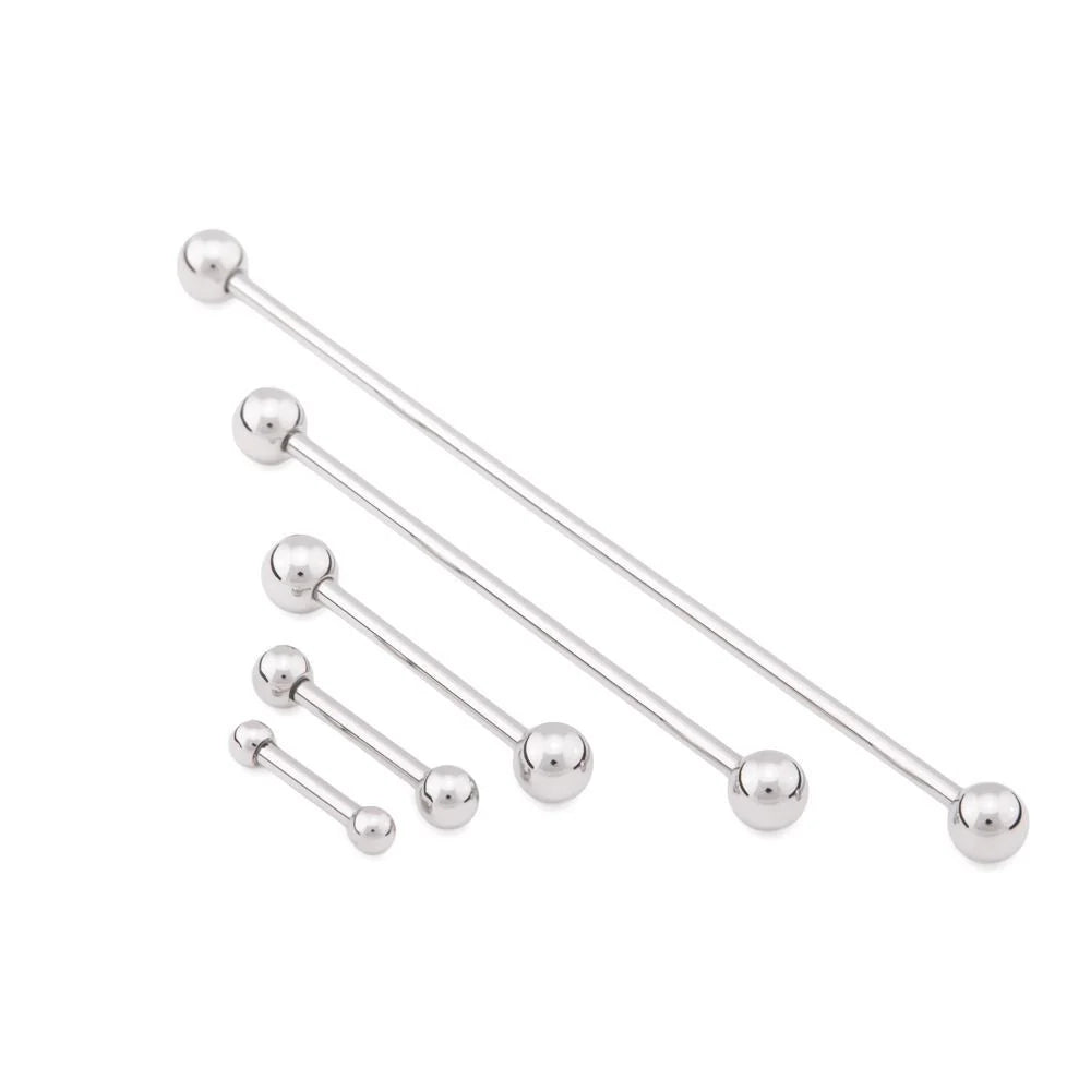 14g Straight Surgical Steel External Thread Barbell