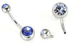 14g 7/16” Internally Threaded Double Jeweled Steel Curve