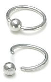 14g Annealed Steel Captive Bead Ring with Steel Bead