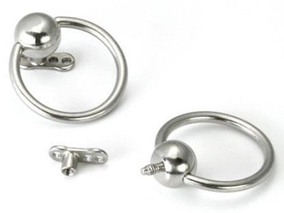 14g Captive Ring with Internally Threaded Ball