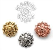 14g Chandi Mandala Gold Plated Threaded Ends for Internally Threaded Body Jewelry