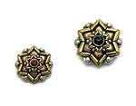 14g Chandi Mandala Mixed Metal Threaded Ends With Accent for Internally Threaded Body Jewelry