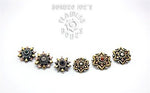 14g Chandi Mandala Mixed Metal Threaded Ends With Accent for Internally Threaded Body Jewelry