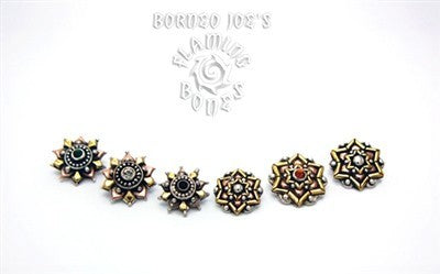 14g Chandi Mandala Mixed Metal Threaded Ends With Accent for Internally Threaded Body Jewelry