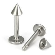 14g Steel Labret with Steel Cone Spike