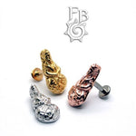 14g Gold Plated Sterling Silver Buddha Seated on Lotus Threaded End