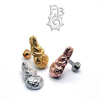 14g Gold Plated Sterling Silver Buddha Seated on Lotus Threaded End