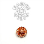 14g Gold Plated Sterling Silver Lotus Threaded Ends With Accent for Internally Threaded Body Jewelry