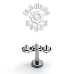 14g Hexamid Cluster Threaded Ends in Sterling Silver