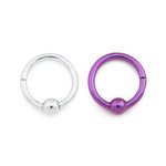 14g Hinged Titanium Captive Bead Clicker Ring