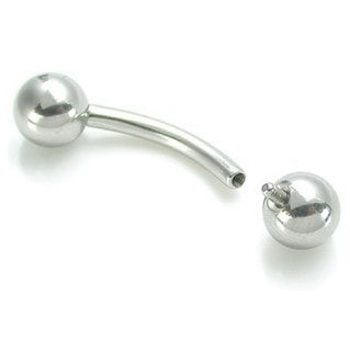 14g Internally Threaded Steel Curved Barbell